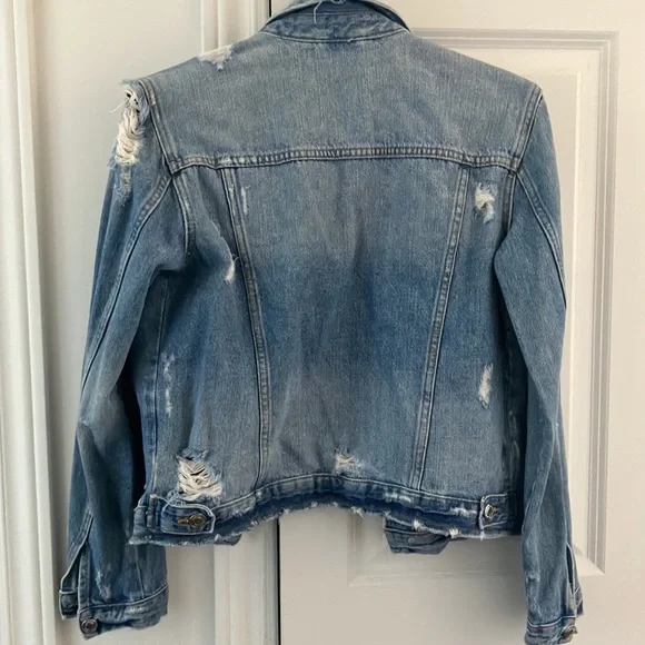 Distressed denim jacket - Picture 10 of 14